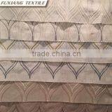 Poly-cotton Canvas Embroidered Window Curtain Fabric Color:blue,red,coffee, Beige,ecru,white thumbnail-1