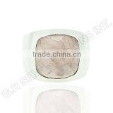 Sterling Silver 925 Plain Band Ring Jewellery,rose Quartz Gemstone Wholesale Jewelry thumbnail-2