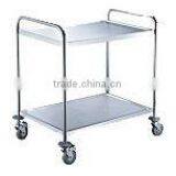 FAYK.FRM2 FILMA Tea Trolleys-European Version-2 Tier Stainless Steel Dining Cart - Round Tube thumbnail-1