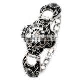 2016 Newest Vintage Carved Full Crystal Bracelet Woman 18mm Ginger Snap Button Bracelet Pulseras Snap Bracelets