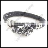 Men North Skull Bio Magnetic Leather Bracelet Quality Choice thumbnail-6