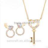 Love Heart Cubic Zirconia Best Selling 2016 18k Gold Plated Jewelry Set thumbnail-1