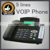 5 line voip phone RJ45,support Asterisk with cheap price IP Phone call center telephone