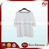 Custom Made Design Lastest Cotton Blouses For Fat Women Leisure Plus Size White Loose Lady Tops
