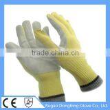 Top Seamless Knitted Aramid Cow Leather Coated Heat Resistant Work Gloves From China thumbnail-1