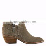 OLZAB 03 New Model Fashion Cow Suede With Buckle Strap Thick Chunky Heel Pointed Toe Women Ankle Boots thumbnail-6