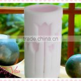 3"*6" Scented Pillar Energy Saving LED Candle with Tulip