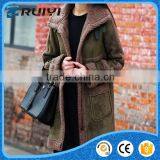 Latest Design Fashion Women Suede Lamb Wool Long Coat thumbnail-3