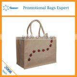 Recycle Women Shopping Tote Bag Jute Hessian Bags Burlap Bags With Logo thumbnail-4