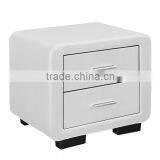 Italian Design Faux Leather PU Bedeside Table or Night Stand With Two Drawers Quality Choice thumbnail-2