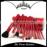 12Pcs Goat Hair Private Label Makeup Brushes Set With Cup Holder