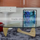 Living Room Furniture Triangle Wood Base Coffee Table