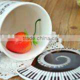 Creative Music Note Stave and Piano Ceramic Breakfast Mugw Ith Lid and Black Handle thumbnail-5