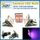 Error Free Canbus 501 T10 W5W 194 4pcs 5050 SMD LED Lighting Bulb Pink Color thumbnail-1