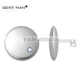 Ladies Jewelry.Hot Selling Fashion Stainless Steel Earring, Blank Round Earring With One Large CZ Stone Imitataion Jewelry thumbnail-1