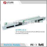 LY-PP5-15-C 19"1U Telephone Panel 25 Ports 8P4C(5/4/3/6) 110 Dual IDC Patch Panel