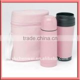 350ml stainless steel vacuum flask & 1plastic mug gift set
