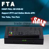 Low Price,DVB-S2 Free to Air Set Top Box With Network Sharing USB WIFI and Free IPTV