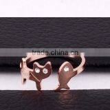 Fashion Cute Stainless Steel Rose Gold Diamond Ring thumbnail-1