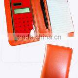 8 Digit Solar Leather Note Book With Pen Calculator