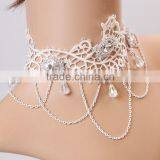 MYLOVE Women Goth Lace Gemstone Collar Choker Crystal Pendant Necklace Jewelry Gift MLY272 thumbnail-3