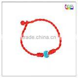 Red Color Knots Adjustable Cord Bead Bracelet thumbnail-1