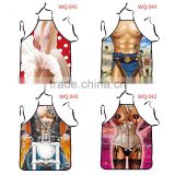 2016 fashion sexy body design kitchen apron,lovely humor sexy apron