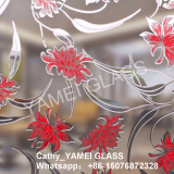 Titanium Acid Etched Pattern Glass ,acid for Glass Etching, Flower Design Glass Etching thumbnail-3