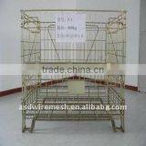 Industrial Stackable Collapsible Wire Mesh Container With Wheels