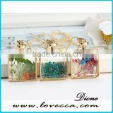 Handmade Colorful Natural Flower Glass Necklace thumbnail-3