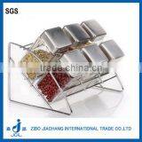 2016 Mini Clear Square Glass Seasoning Pot Set With Rack thumbnail-1