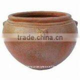 AAL Large Black Clay Pot- Tall Dark Clay Pot- Giant Outdoor Pots thumbnail-1