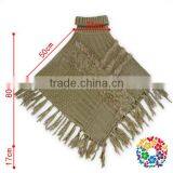 Warm Winter Wear Women's Cape Wool Knitting Fringe High Collar Shawl thumbnail-3