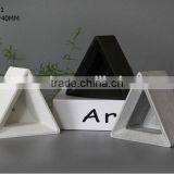 Black Geometric Triangular Decor Concrete Planter Pot thumbnail-6