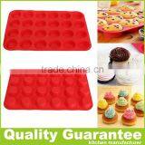 24 Holes Mini Round Silicone Muffin Pan Easy Cake Mold Microwave Oven Cake Pan Cookie Pan thumbnail-1