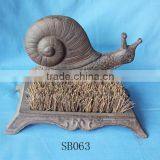 NEWLY Cast Iron Shoe Brush Metal Boot Foot Scraper With Brush thumbnail-1