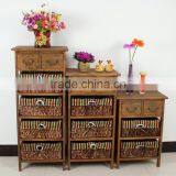 Shabby Chic Wooden Sotorage Wicker Caninet With 5 Drawers thumbnail-5