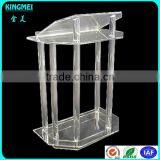 Contemporary Clear Acrylic Lectern & Podium With Storage Shelf Teacher Podium thumbnail-3