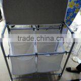 Hotel and Home Usage Triple Laundry Sorter With Ironing Board/3 Lift-off Fableable Landry Sorter thumbnail-2