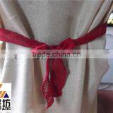 Rustic Burlap Chair Sash 5'' Wide Red Color thumbnail-1