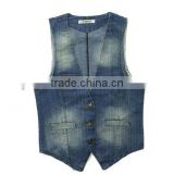 stoned washed casual denim vests wholesale
