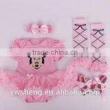 Baby Children High Quality Cotton Tutu Romper Christmas Ruffle Romper 4 Pieces Set thumbnail-1
