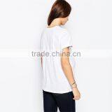 Loose Casual Maternity White t Shirts OEM Embroidered Smile Face t Shirt Wholesale Blank Maternity t Shirts thumbnail-2