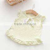 2017 New Design Shirts Casual Kids Children's Striped Wood Earrings Short Sleeve Bottles Shirt Little Girl Vest thumbnail-3