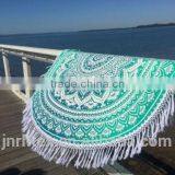 Custom Cotton Printing Round Beach Towels With Tassels thumbnail-4