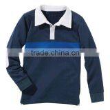 BOYS RUGBY POLO SHIRT WITH WOVEN COLLAR thumbnail-1