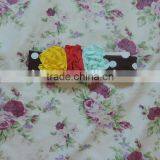Boutique Baby Girls Fashion Flower Capitium White Polka Dot Black Belt Yellow Red Sky Blue Cute Flowers thumbnail-2