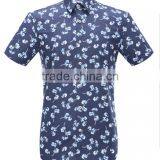 Latest Nice Floral Prining High Fashion Short Sleeves Cotton Men Shirts thumbnail-1