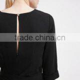 Casual Black V-neck With Belt One Piece Suit Design Trousers thumbnail-3