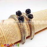 8.5cm Rose Flower Antique Bronze Embossed Sewing Handbag Kiss Lock Frame thumbnail-3